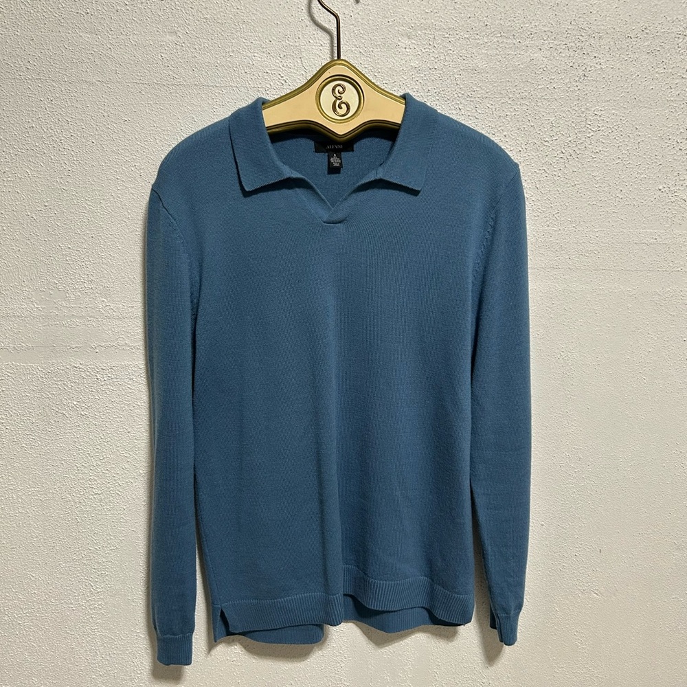 Alfani Light Blue Merino Wool Blend Sweater